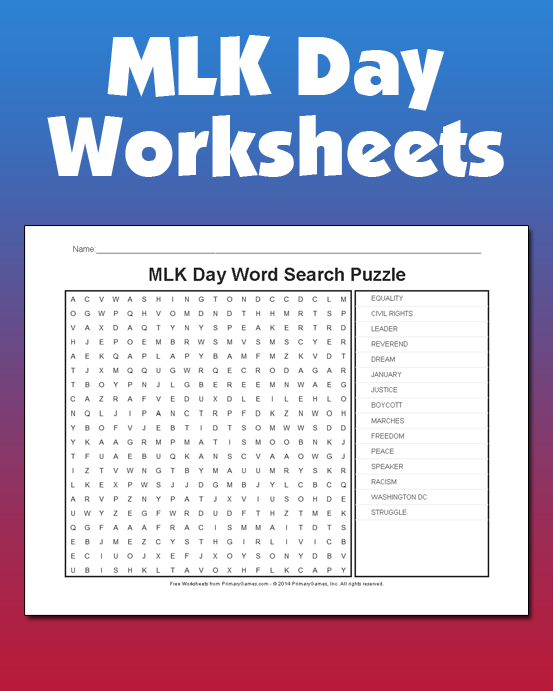MLK Day Worksheets Free Online Games At PrimaryGames