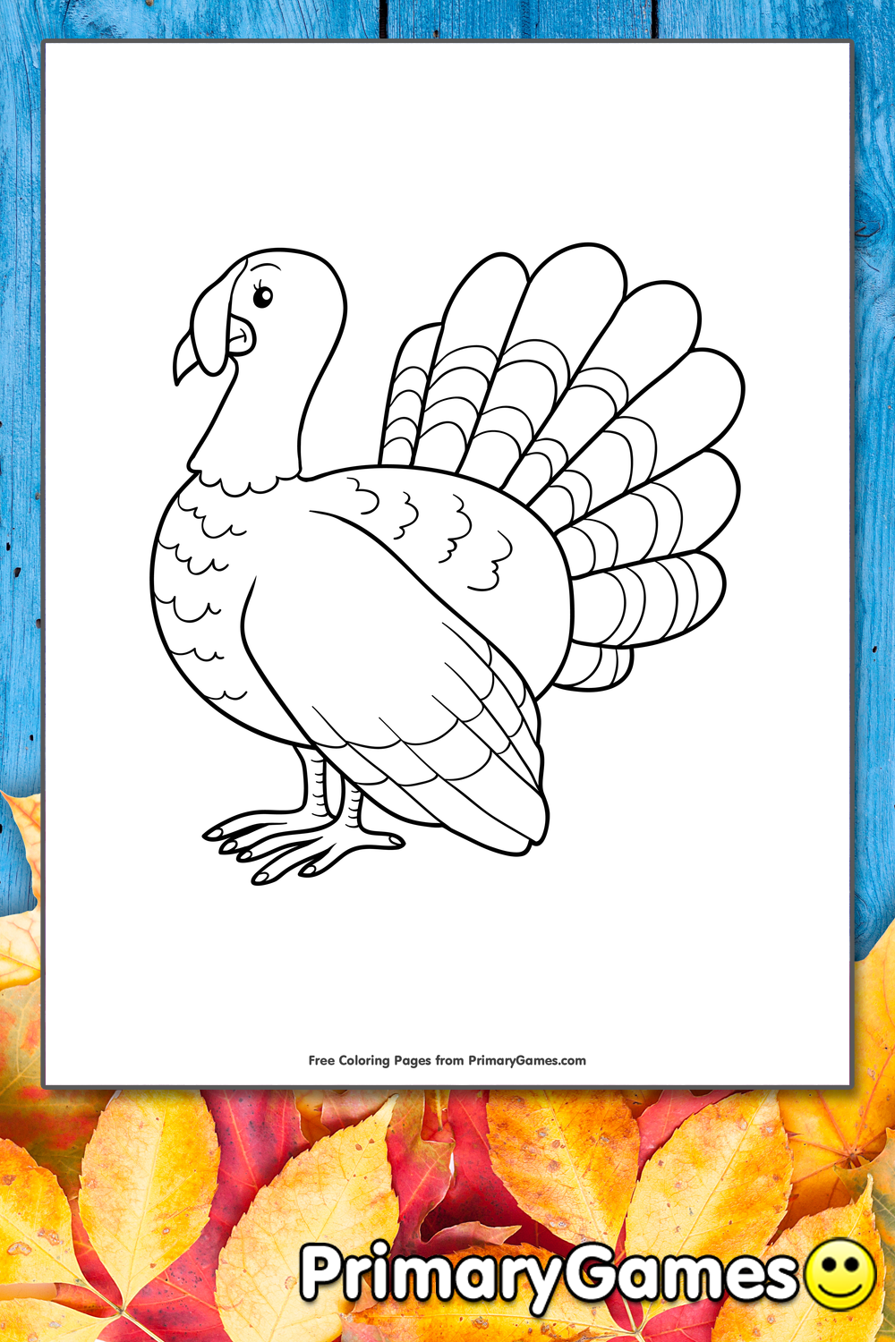 Thanksgiving Coloring Page: Turkey - PrimaryGames - Play Free Online Games