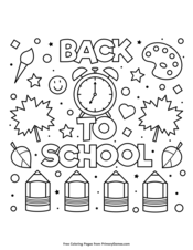 kid coloring pages back to school