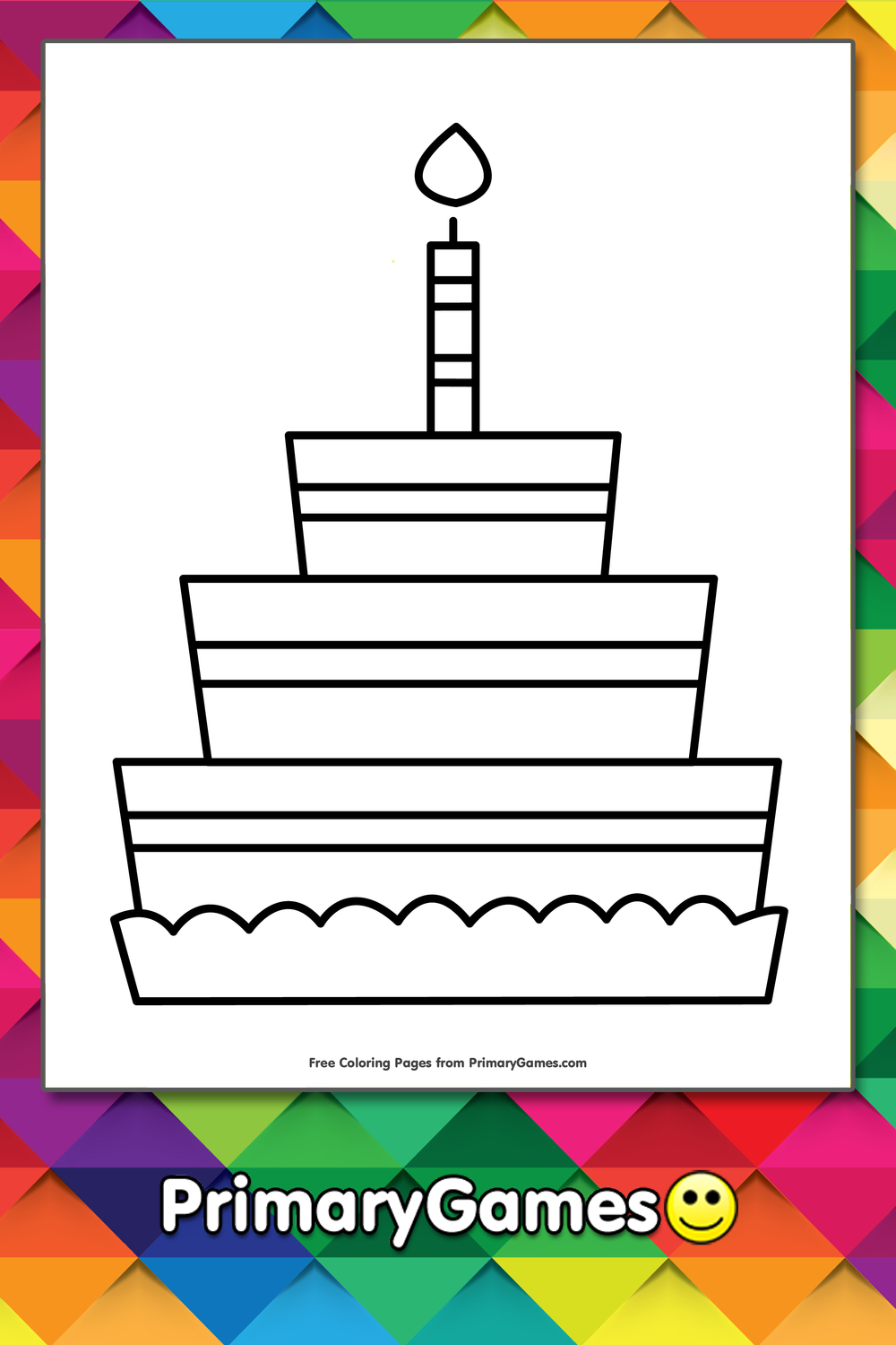 Birthday cake coloring page by SlayaArt on DeviantArt