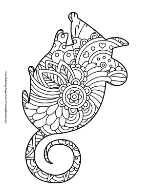 Download Zentangle Rat Coloring Page Free Printable Pdf From Primarygames