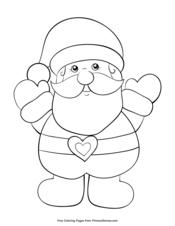 santa coloring pages simple