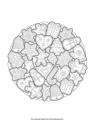 christmas cookie coloring page