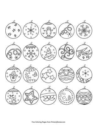christmas ornaments coloring page • free printable pdf from