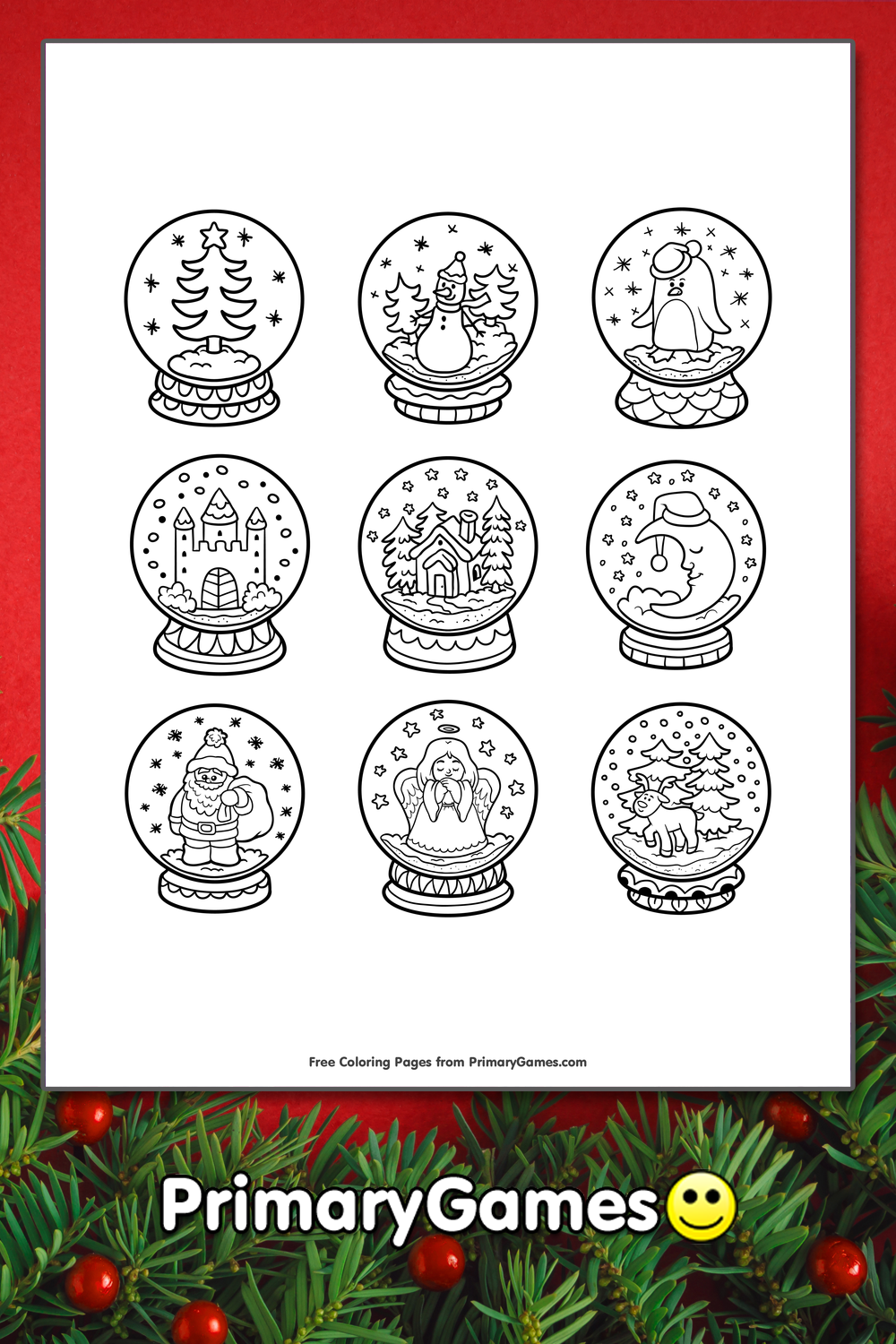 Snow Globes Coloring Page Free Printable Pdf From Primarygames