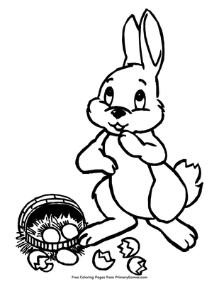 cute bunny coloring page • free printable pdf from primarygames