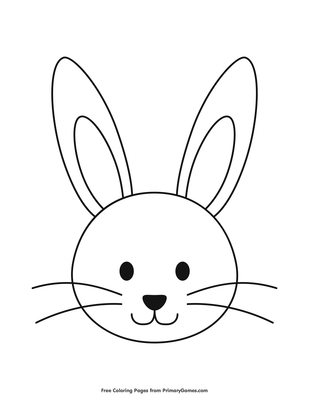 simple bunny head outline coloring page • free printable pdf