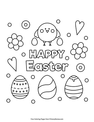 happy easter sign to color