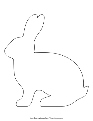 simple rabbit outline coloring page • free printable pdf