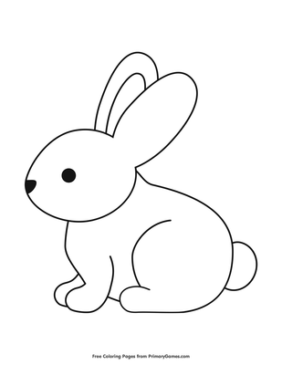 simple bunny coloring page • free printable pdf from