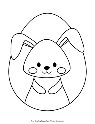 bunny egg coloring page • free printable pdf from primarygames