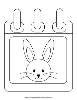 easter calendar coloring page free printable pdf from primarygames