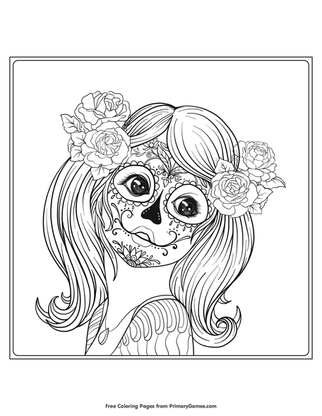 halloween skull coloring pages to print