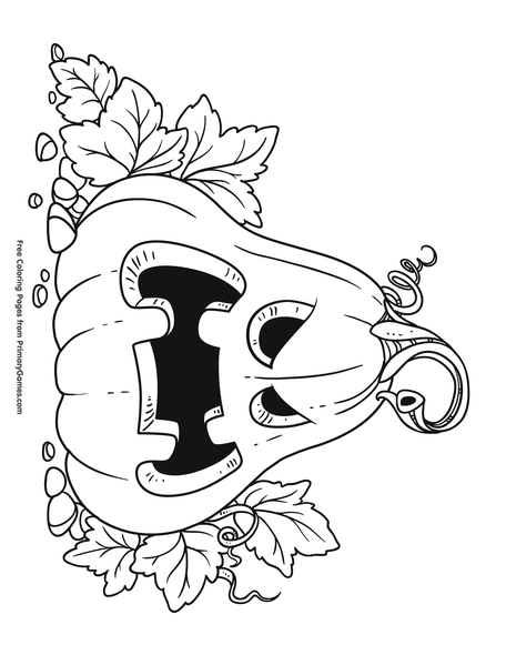 scary pumpkin coloring page • free printable pdf from