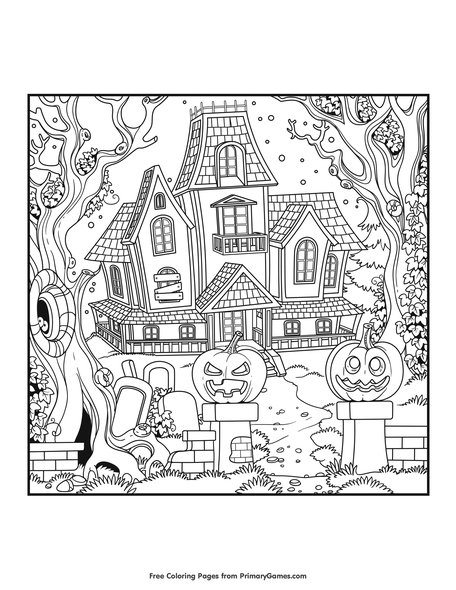 Download Haunted House Coloring Pages For Adults : Haunted House Coloring Pages 60 Images Free Printable ...