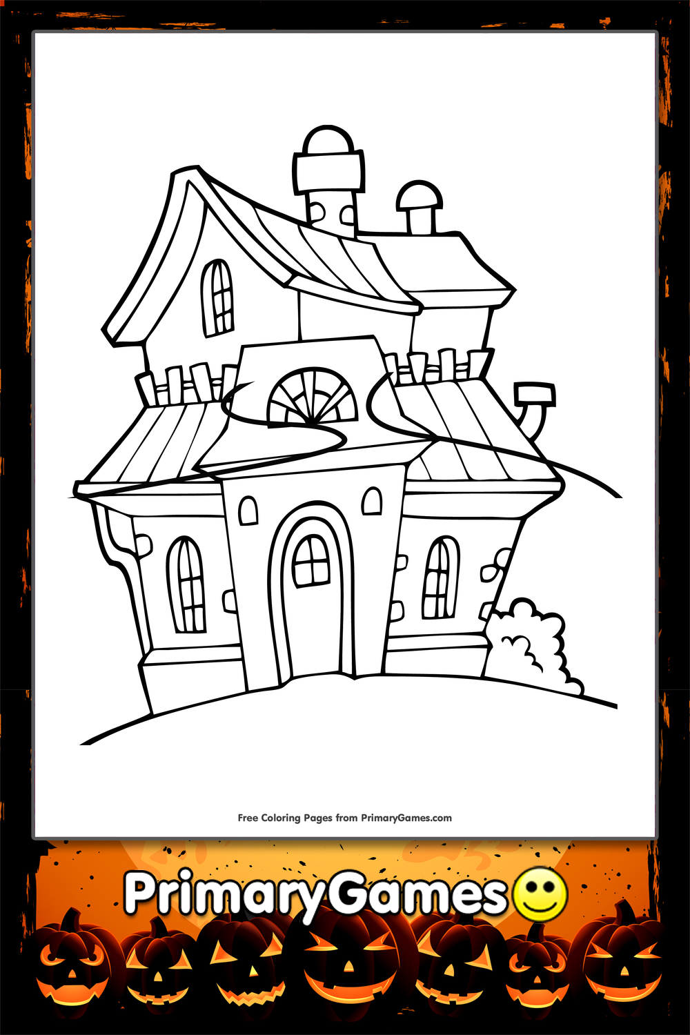 Spooky House Coloring Page • FREE Printable PDF from PrimaryGames