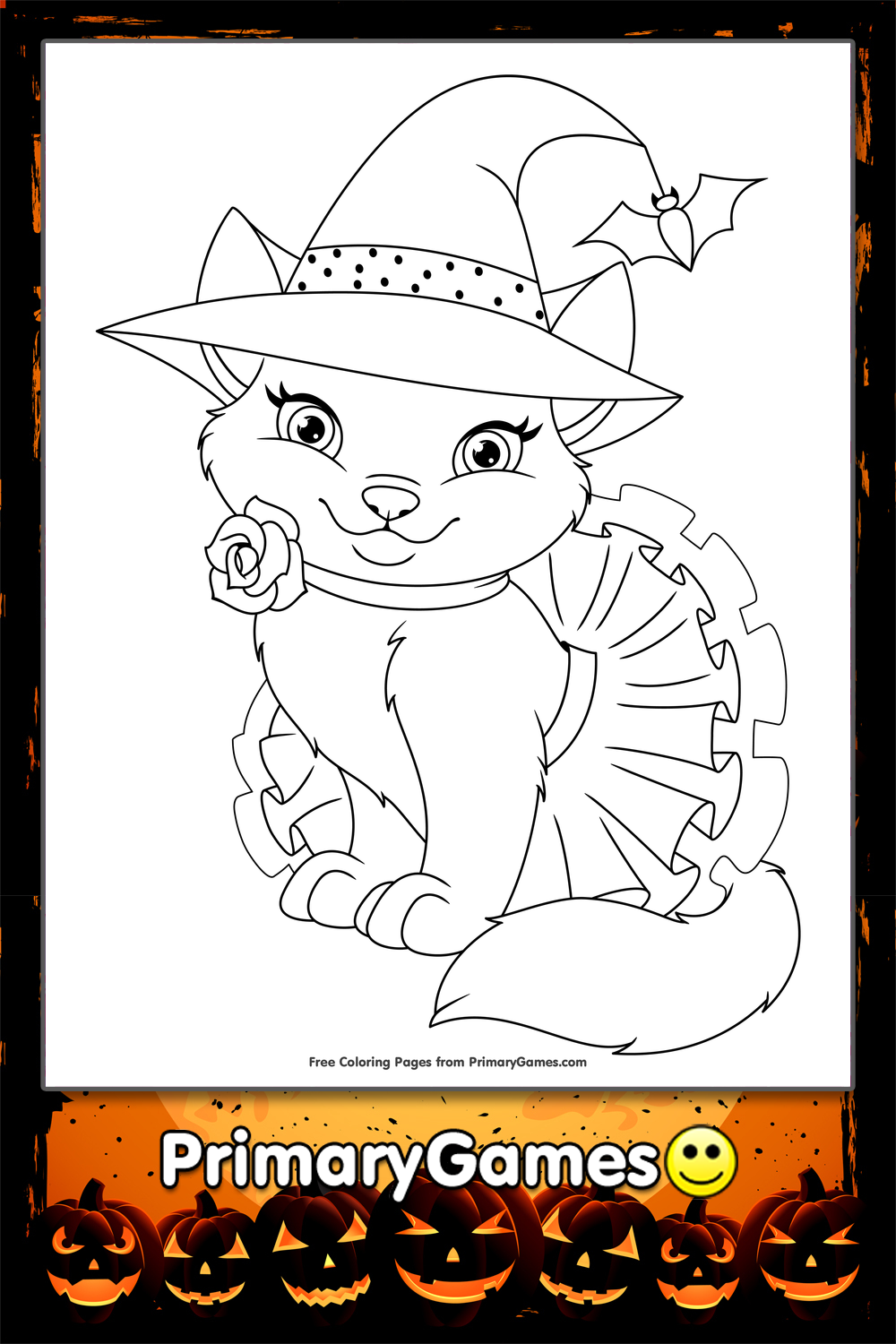 cute halloween cat coloring pages