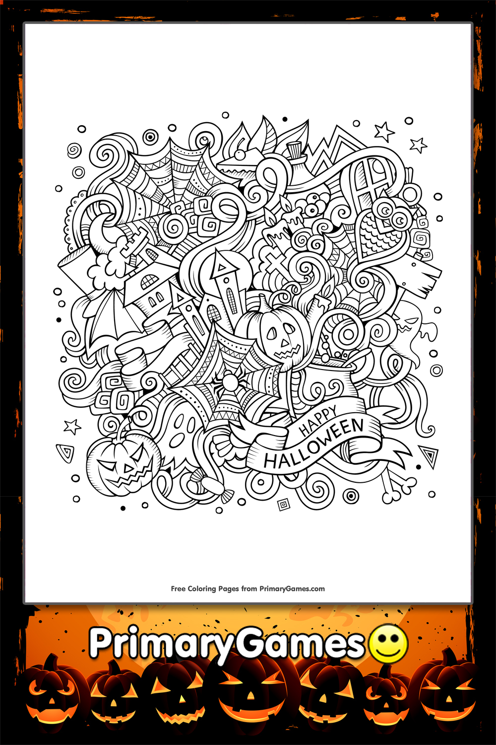 Halloween Doodle Coloring Sheets, Resource