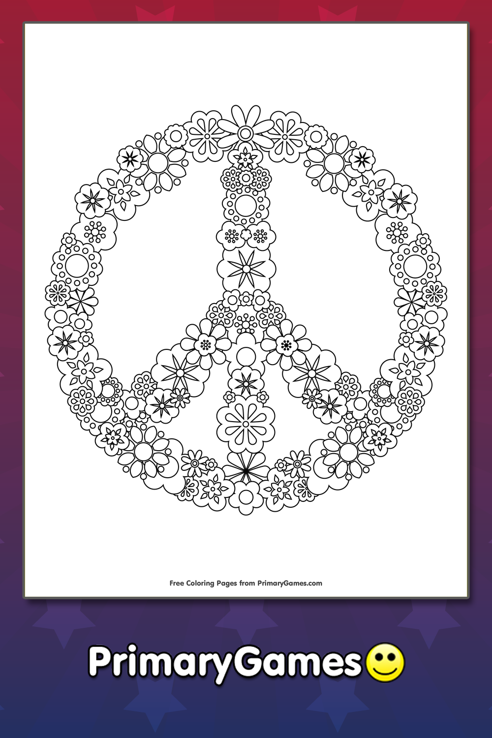 peace flower coloring pages