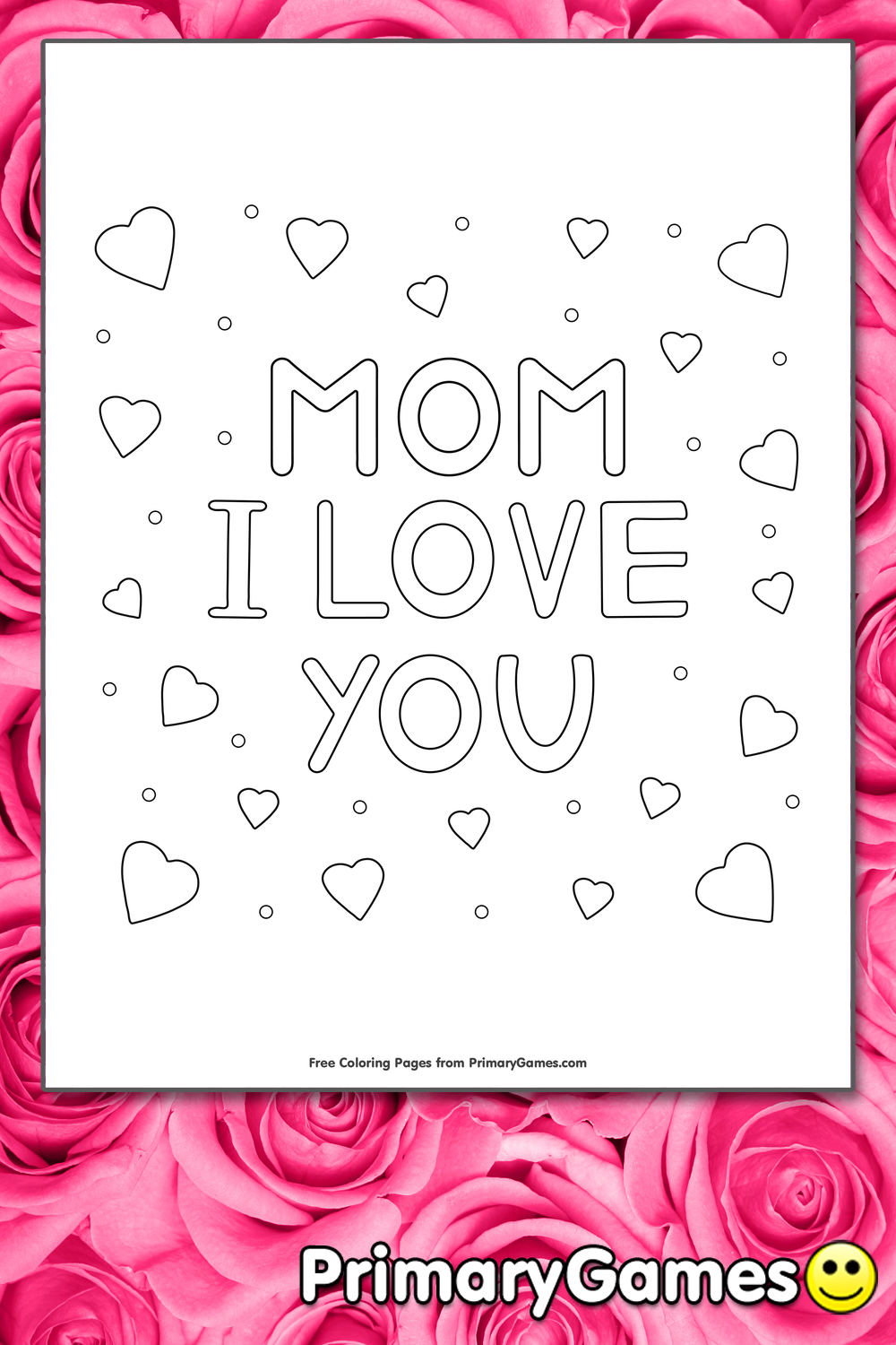 Mom I Love You Coloring Page Free Printable Pdf From Primarygames