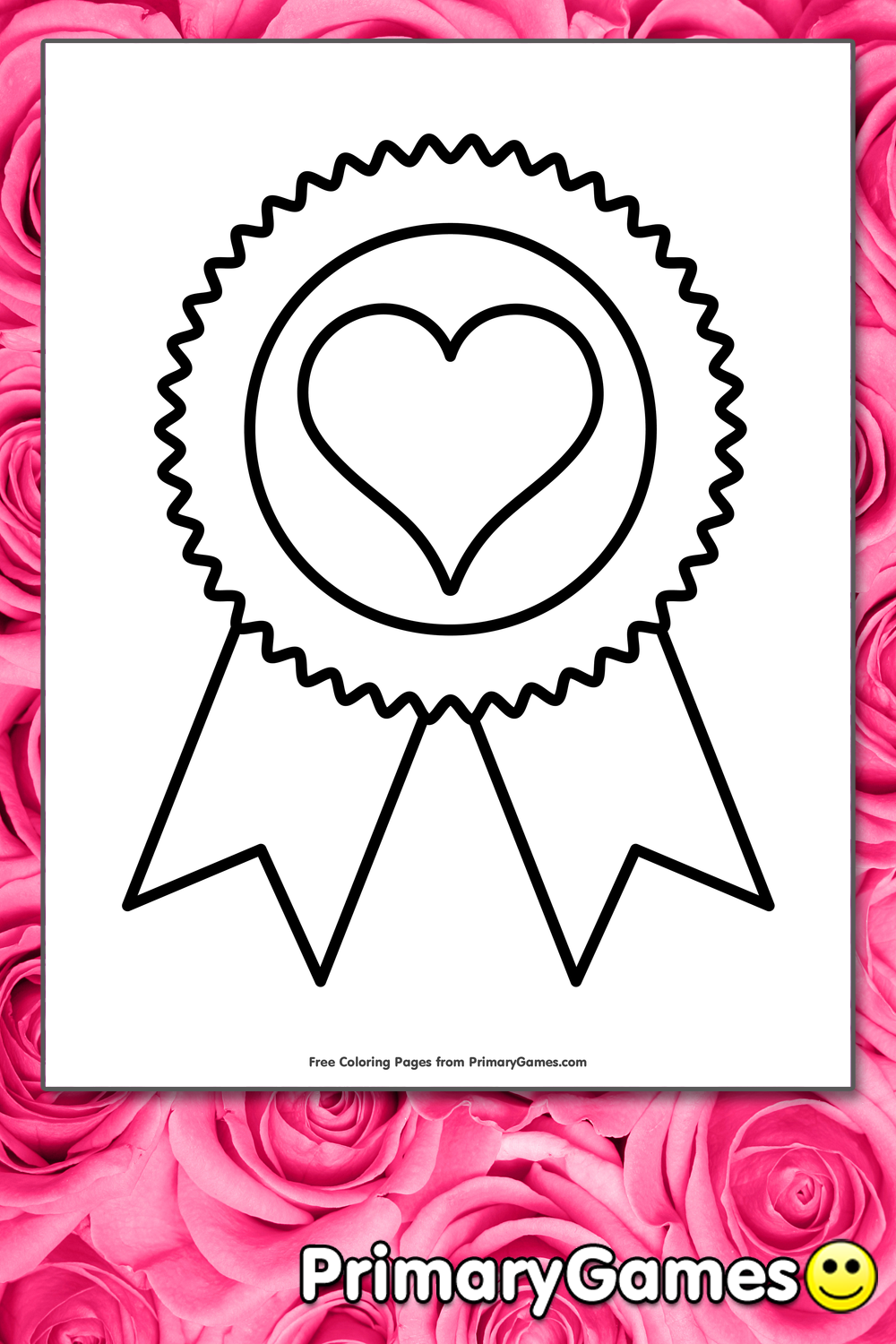 hearts with ribbons coloring pages