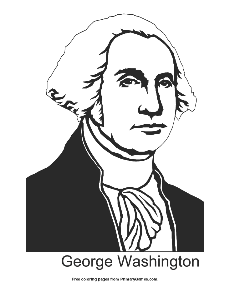 george washington coloring page • free printable pdf from