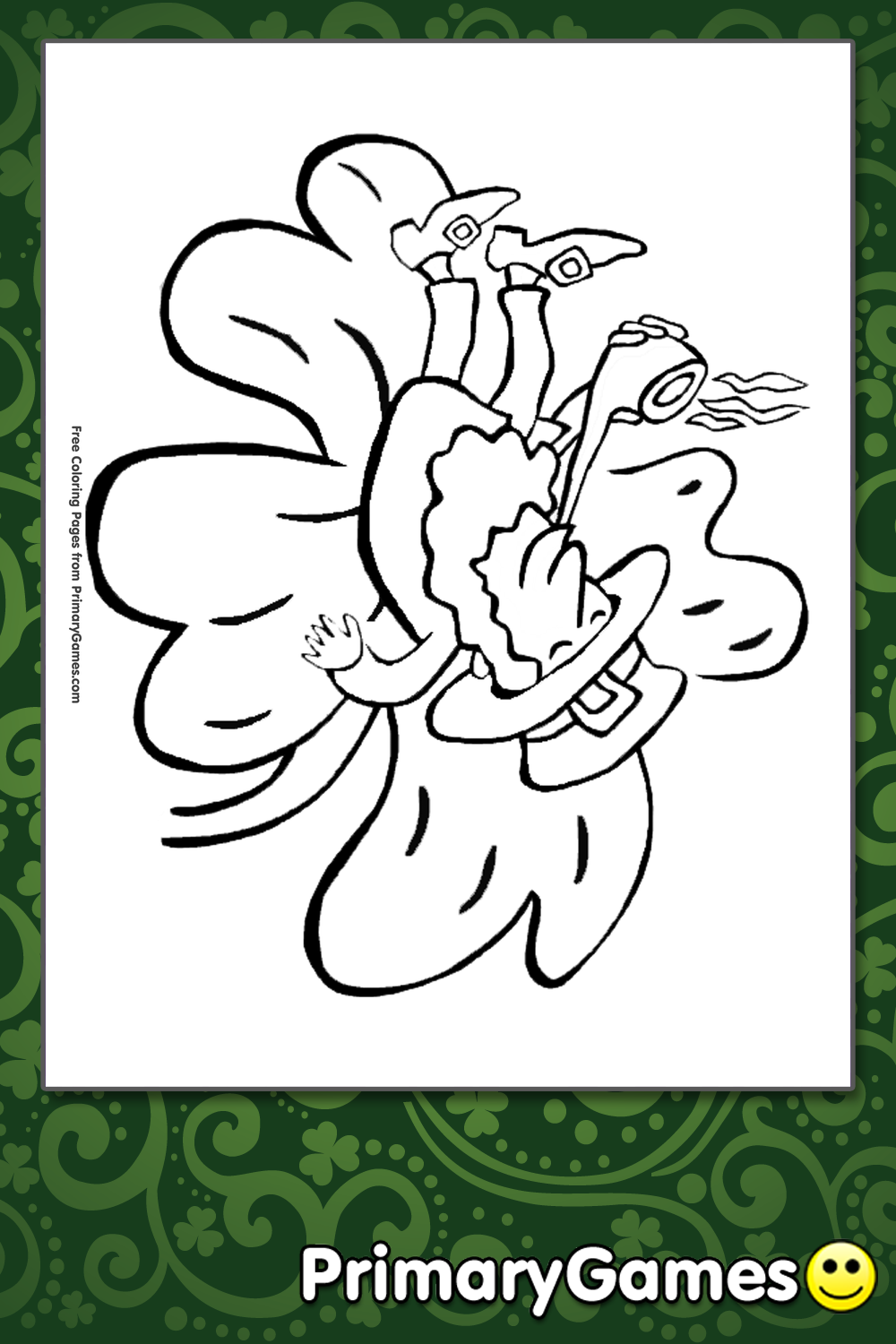 Tiny Leprechaun Coloring Page Free Printable Pdf From Primarygames