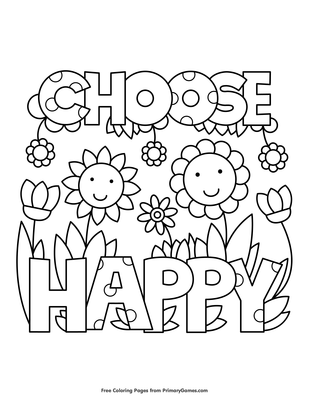 Download Choose Happy Coloring Page Free Printable Pdf From Primarygames