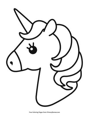 cute unicorn coloring page free printable pdf from primarygames