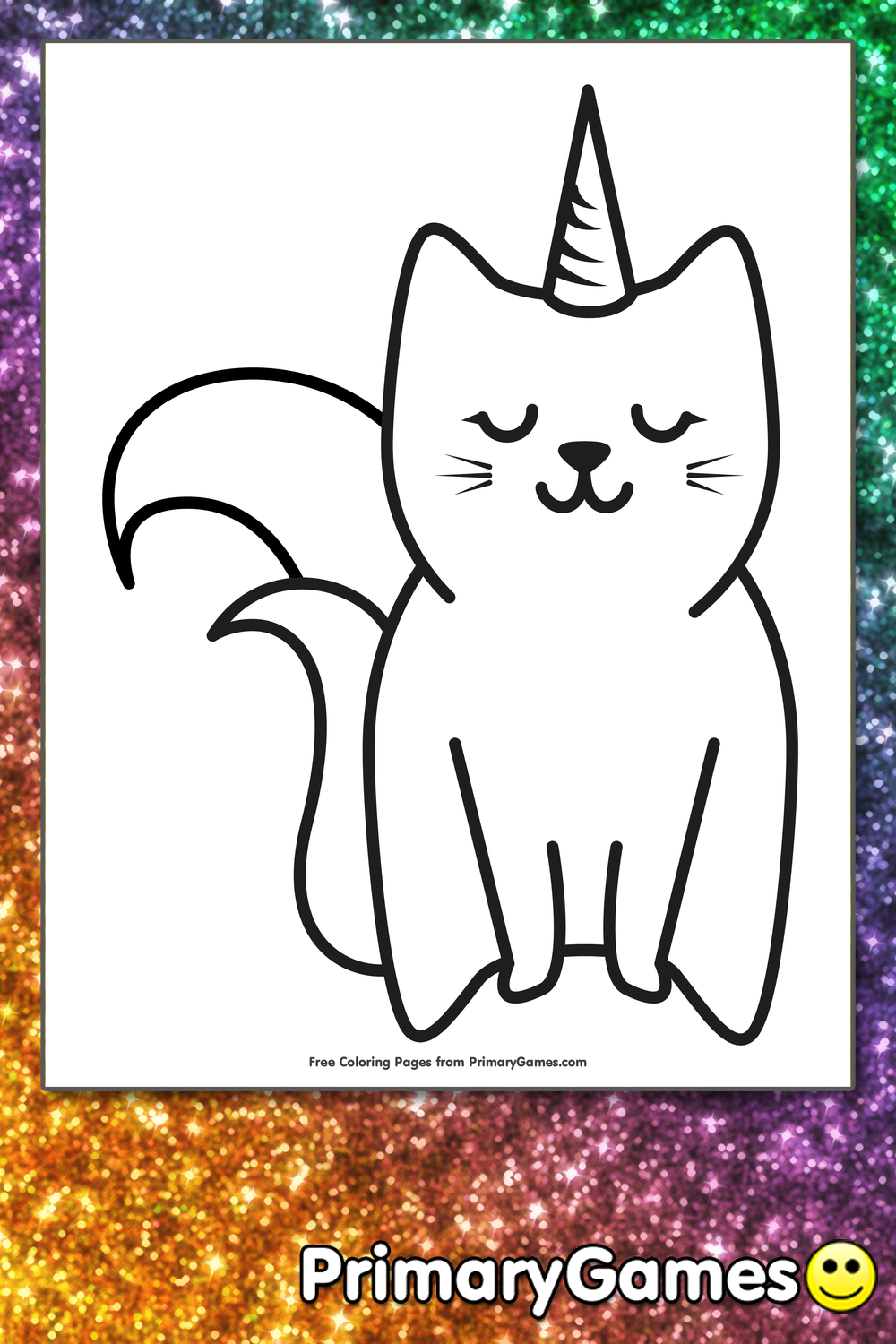 Caticorn Coloring Page Free Printable Pdf From Primarygames
