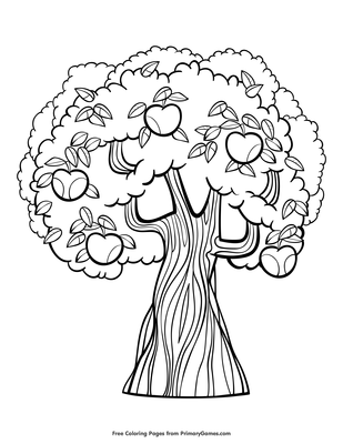 fall tree coloring page