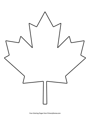 Simple Maple Leaf Coloring Page Free Printable Pdf From