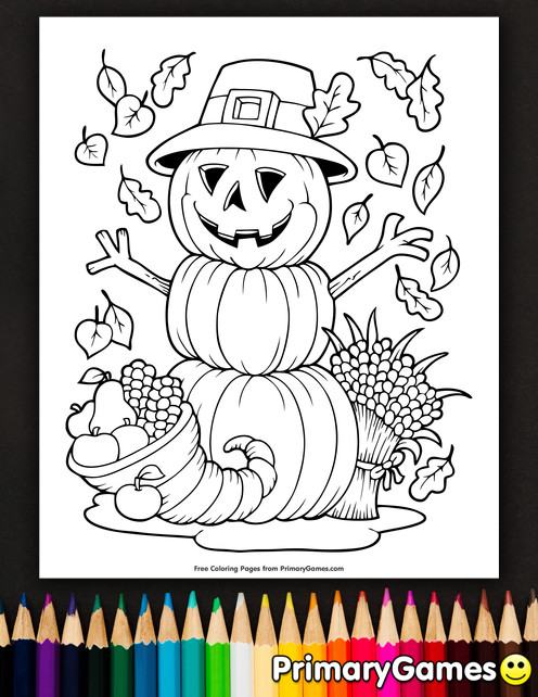 scarecrow and cornstalk coloring pages