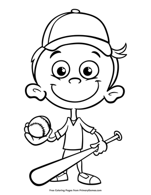 Baseball coloring pages for kids