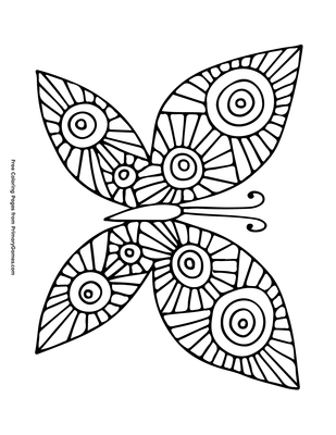 butterfly coloring page • free printable pdf from primarygames