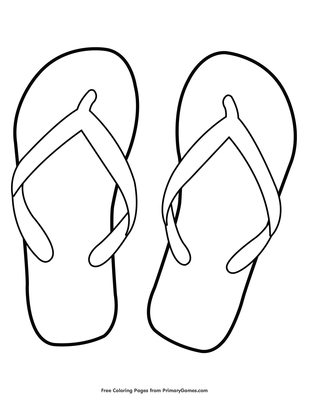 Flip Flop Coloring Pages Free Printable - FREE PRINTABLE TEMPLATES