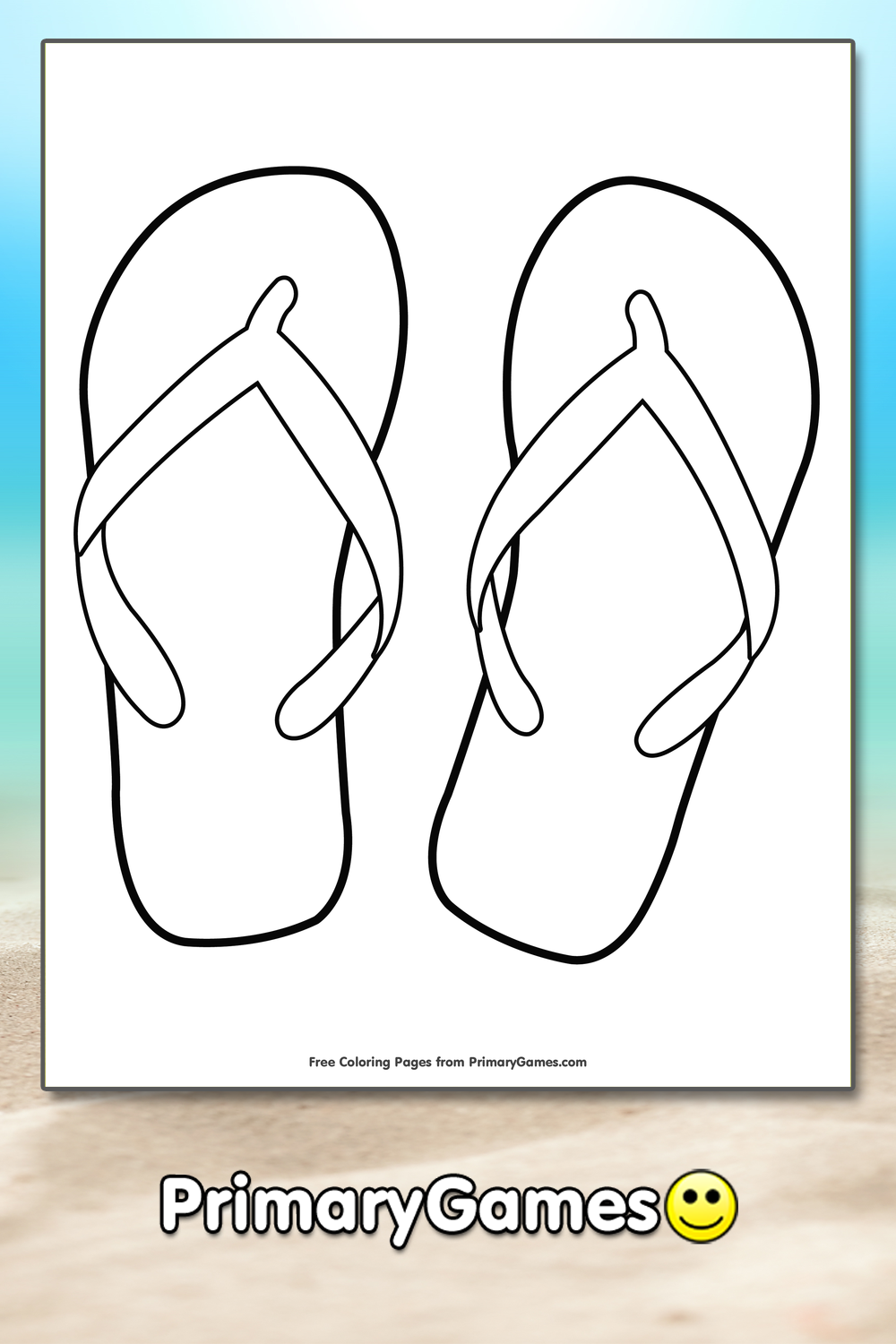 Flip Flop Coloring Pages Free Printable Favorite Pastimes Coloring