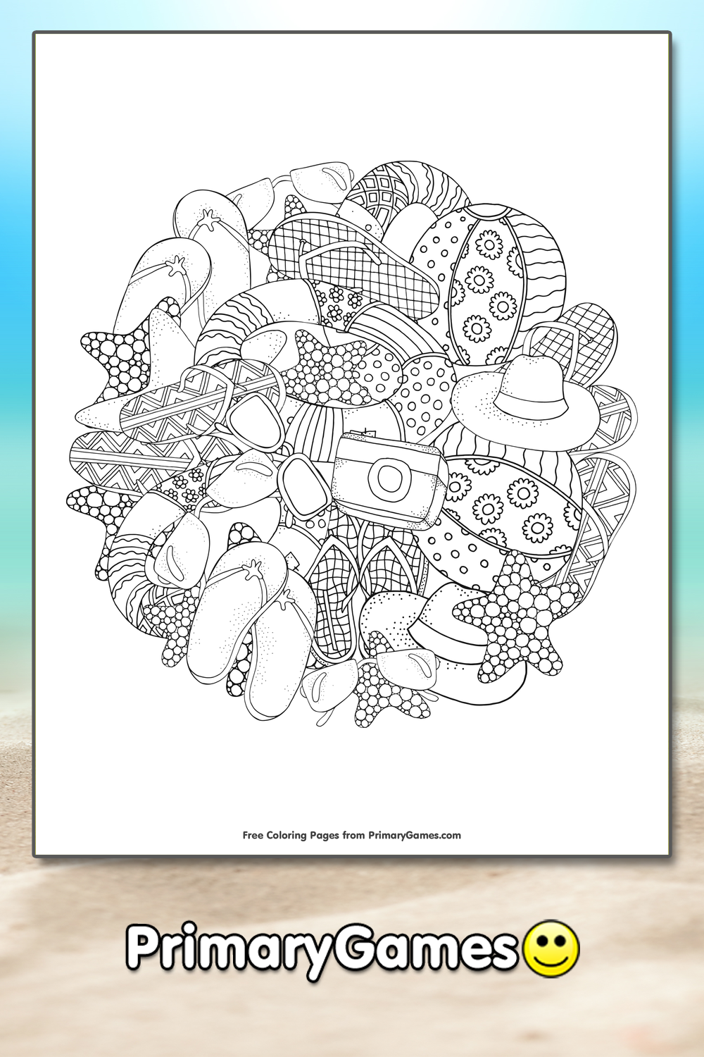 Summer Memories Coloring Page • FREE Printable PDF from PrimaryGames