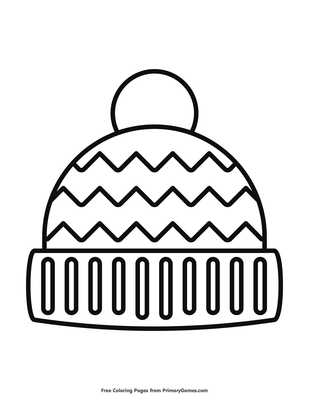 winter hat coloring page